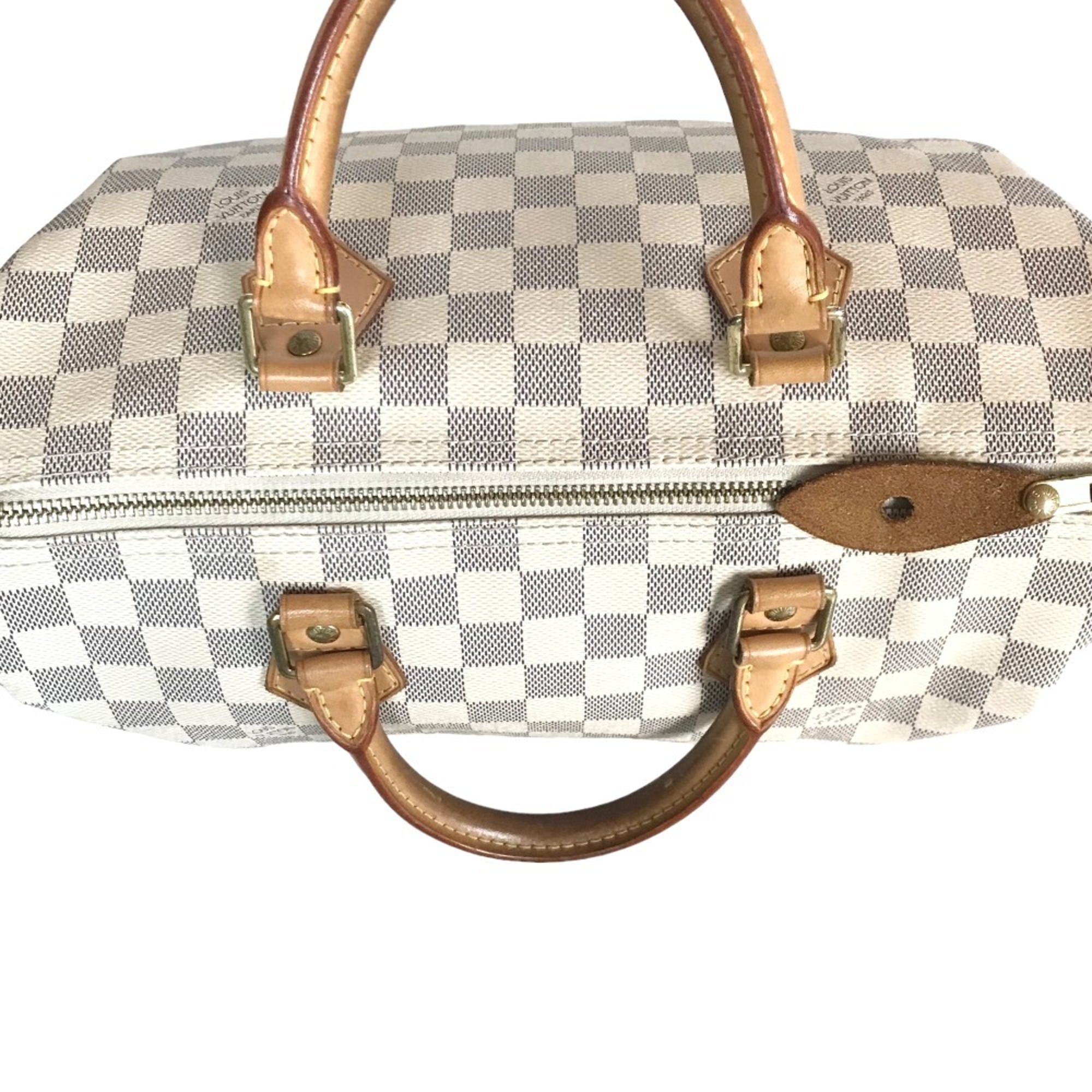 LOUIS VUITTON Louis Vuitton Speedy 30 Boston Bag Handbag Women's Damier Azur Canvas White N41533