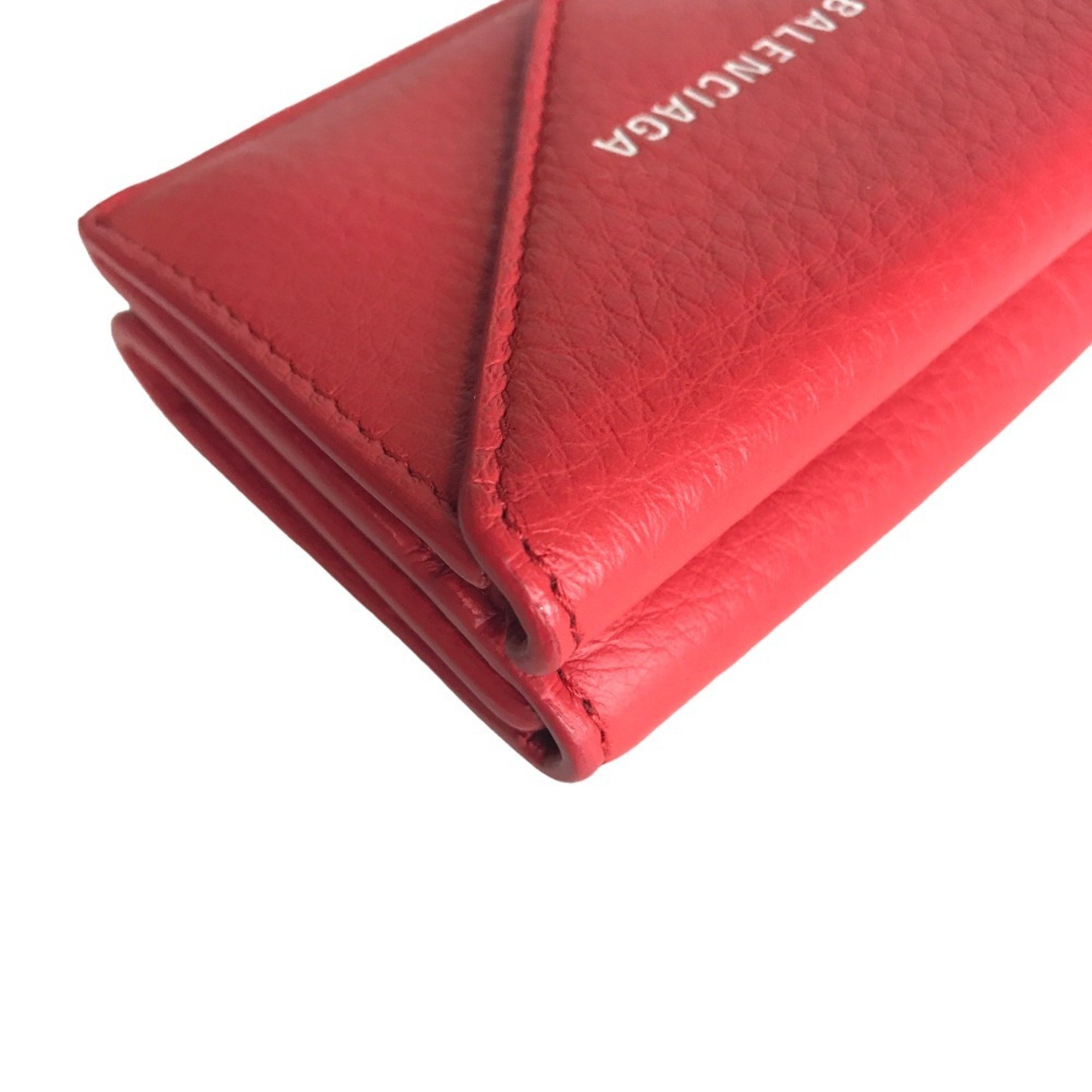 BALENCIAGA Paper Compact Wallet Tri-fold for Women Leather Red 3914446 6524 W 56814