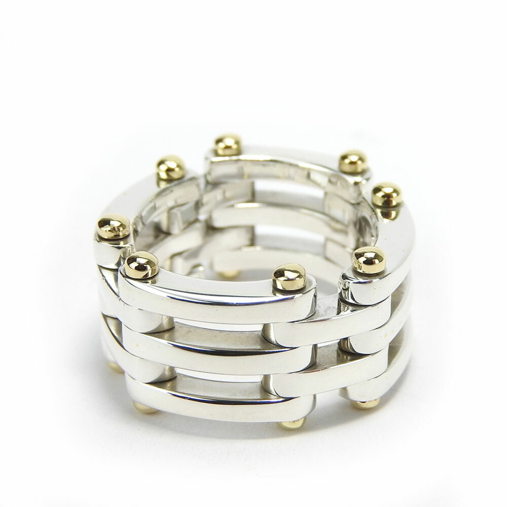 Tiffany Ring Gate Combi Silver 925 K18YG Approx. 11.9g Yellow Gold Women's Men's TIFFANY&Co.