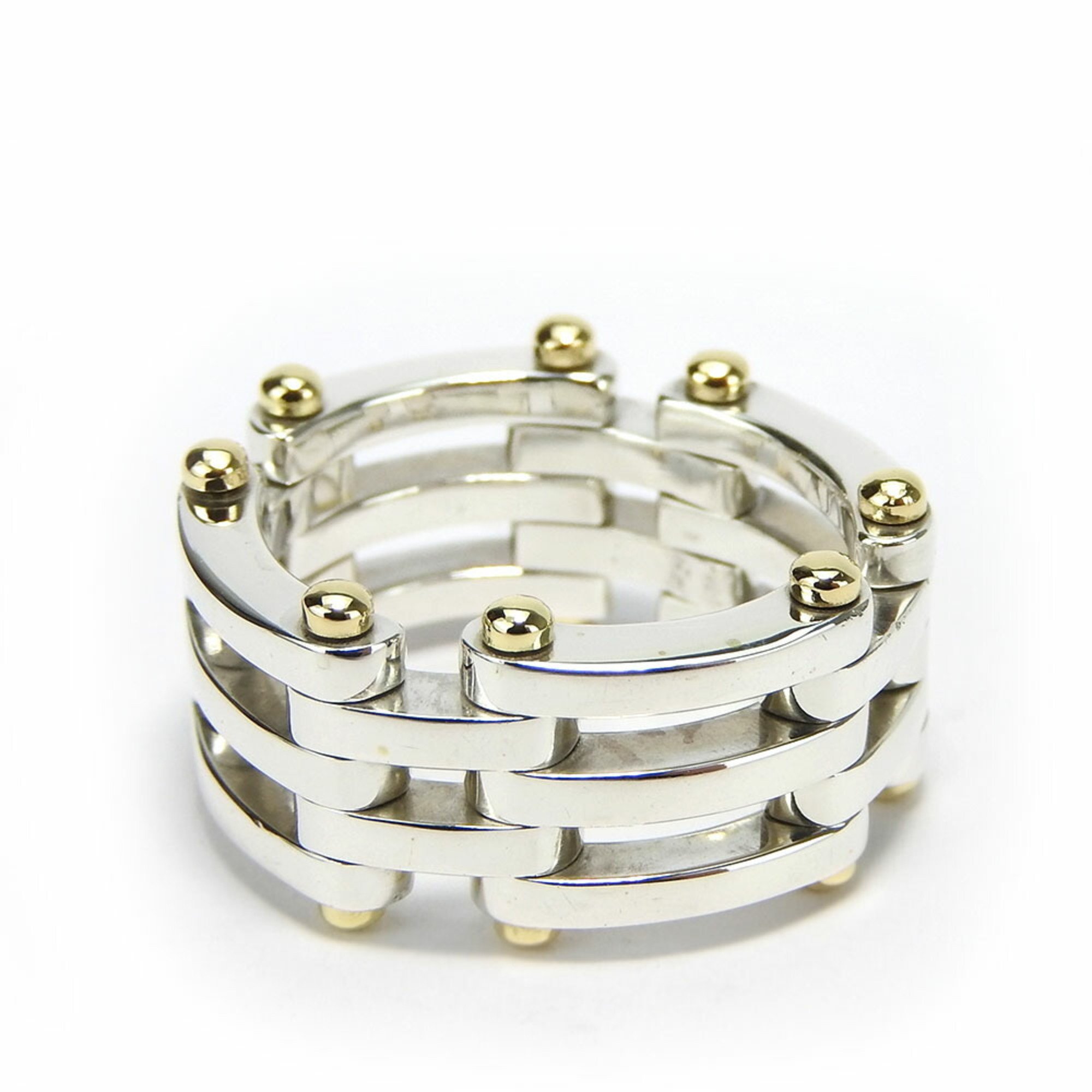 Tiffany Ring Gate Combi Silver 925 K18YG Approx. 11.9g Yellow Gold Women's Men's TIFFANY&Co.