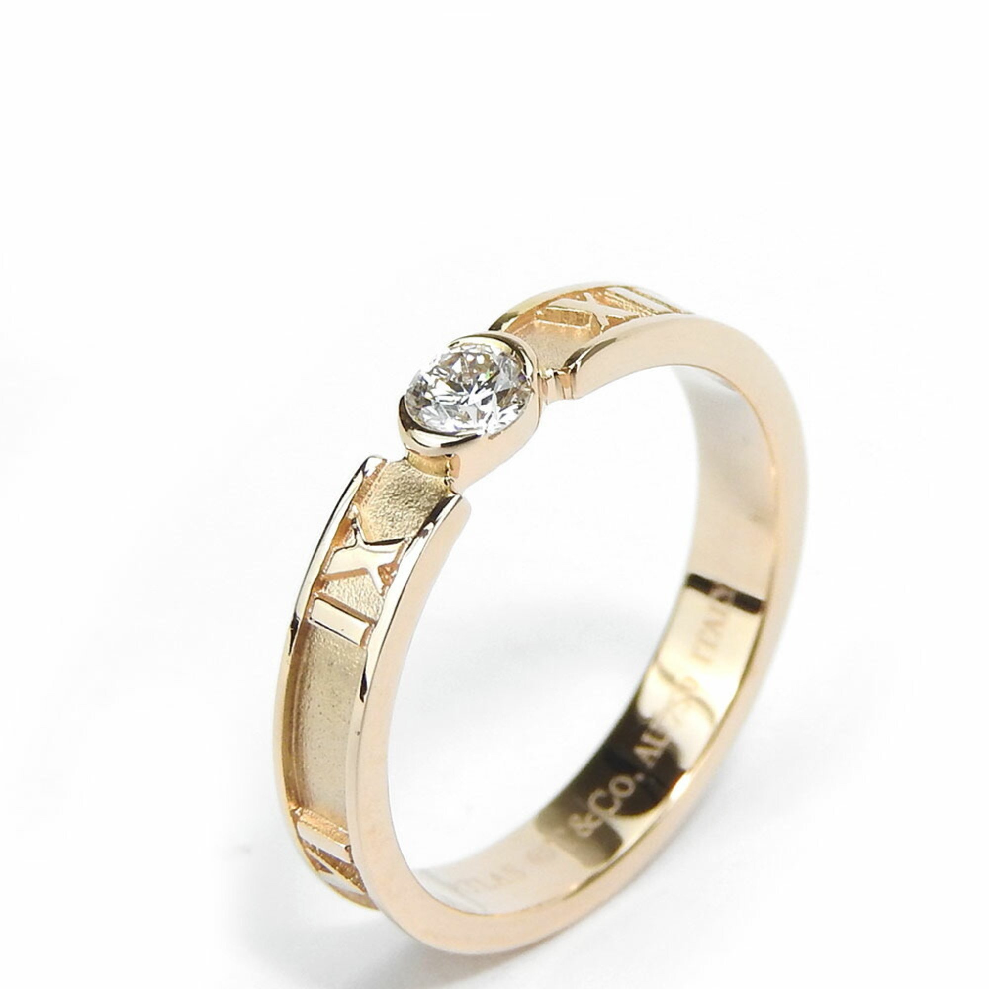 Tiffany & Co. Ring Atlas K18PG Diamond 2.5g Pink Gold 1PD Women's TIFFANY