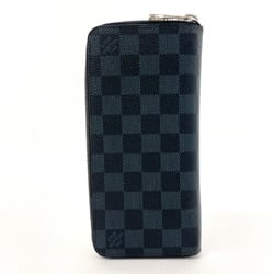 LOUIS VUITTON Louis Vuitton Zippy Wallet Vertical N62240 Long Damier Cobalt Black Men's