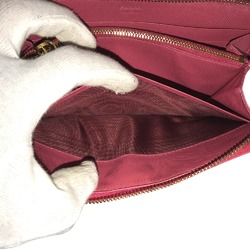 PRADA Prada Saffiano Round Zip Long Wallet for Women, Leather, Pink, 1M0506
