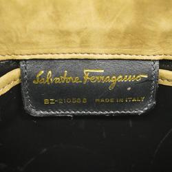 Salvatore Ferragamo Shoulder Bag Vara Suede Brown Women's