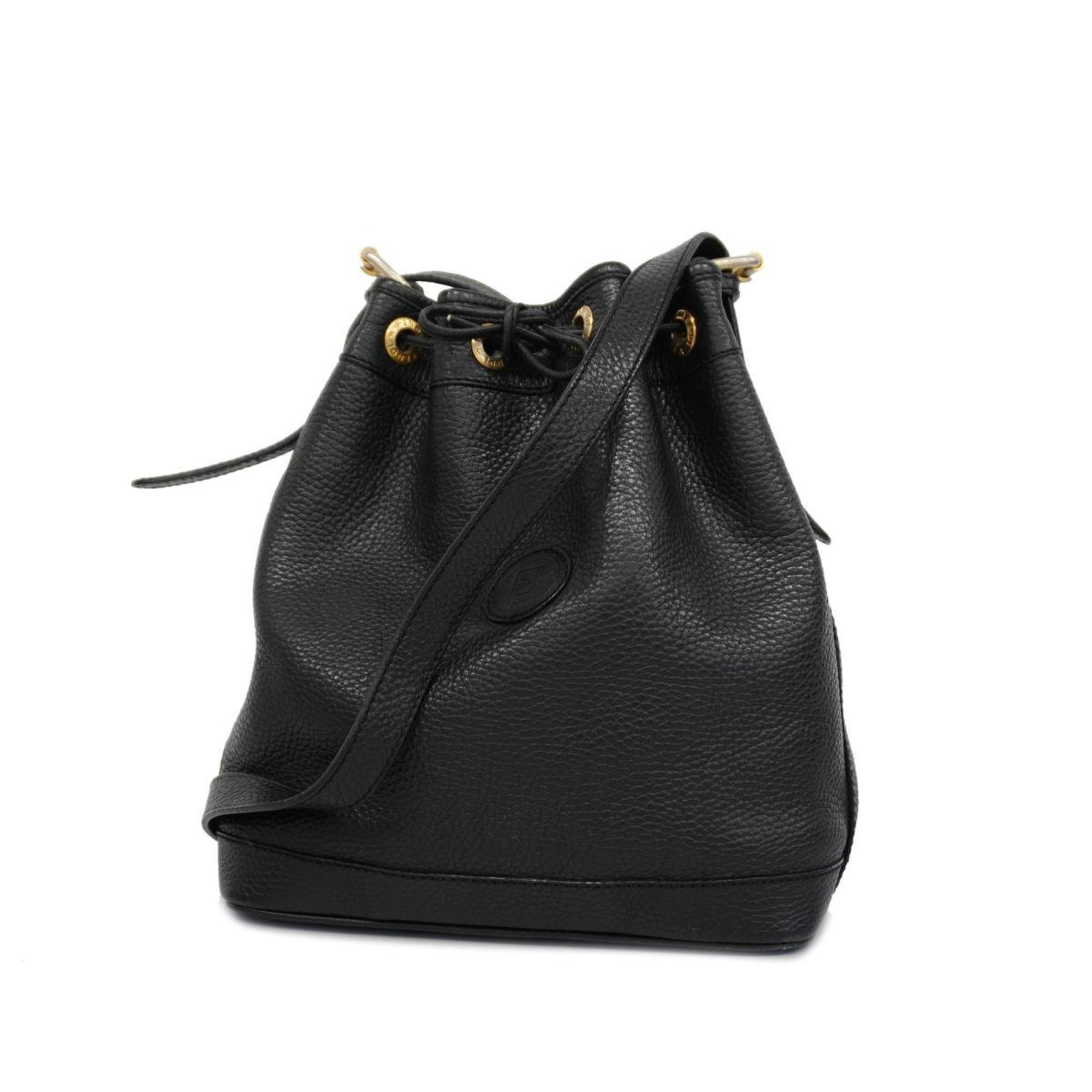 Fendi Shoulder Bag Leather Black Women's