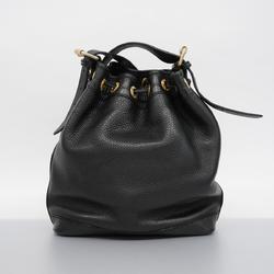Fendi Shoulder Bag Leather Black Women's