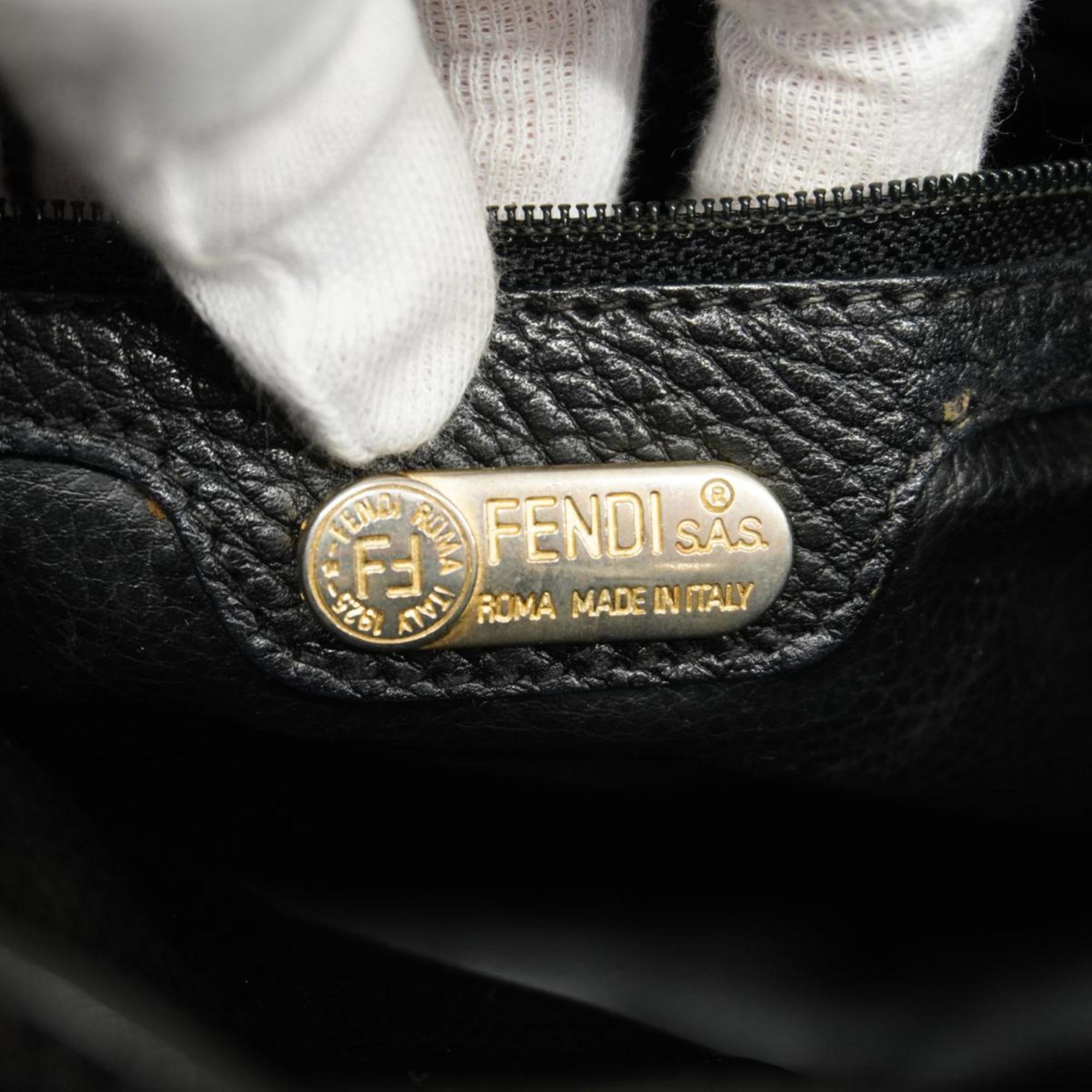 Fendi Shoulder Bag Leather Black Women's