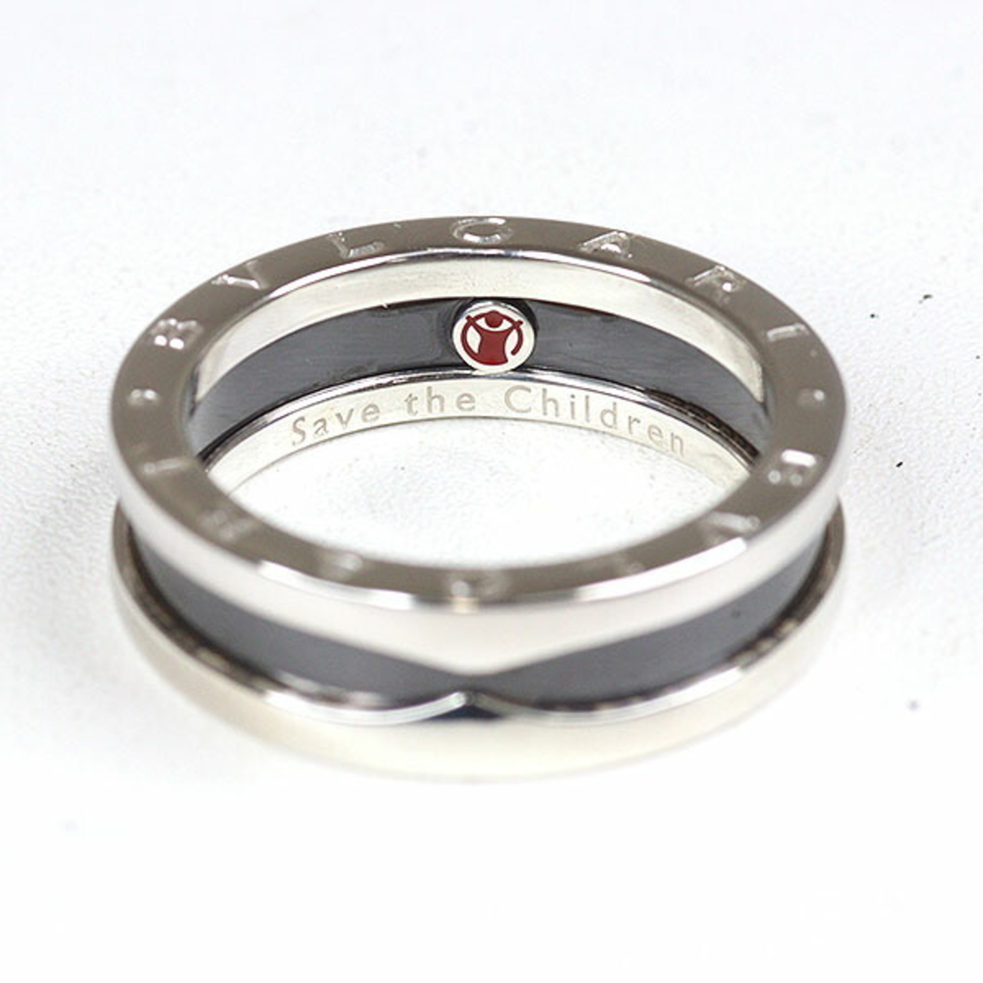 Bvlgari Save the Children Ring 1 Band Ag925 (Silver)/Ceramic 58 Actual Size 17 Finished