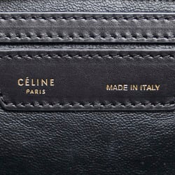 Celine Trapeze Medium Handbag Shoulder Bag Black White Khaki Leather Suede Women's CELINE