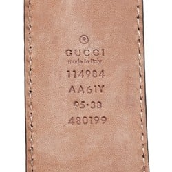 Gucci Interlocking G Guccissima Belt Size: 95/38 480199 Brown Silver Leather Men's GUCCI