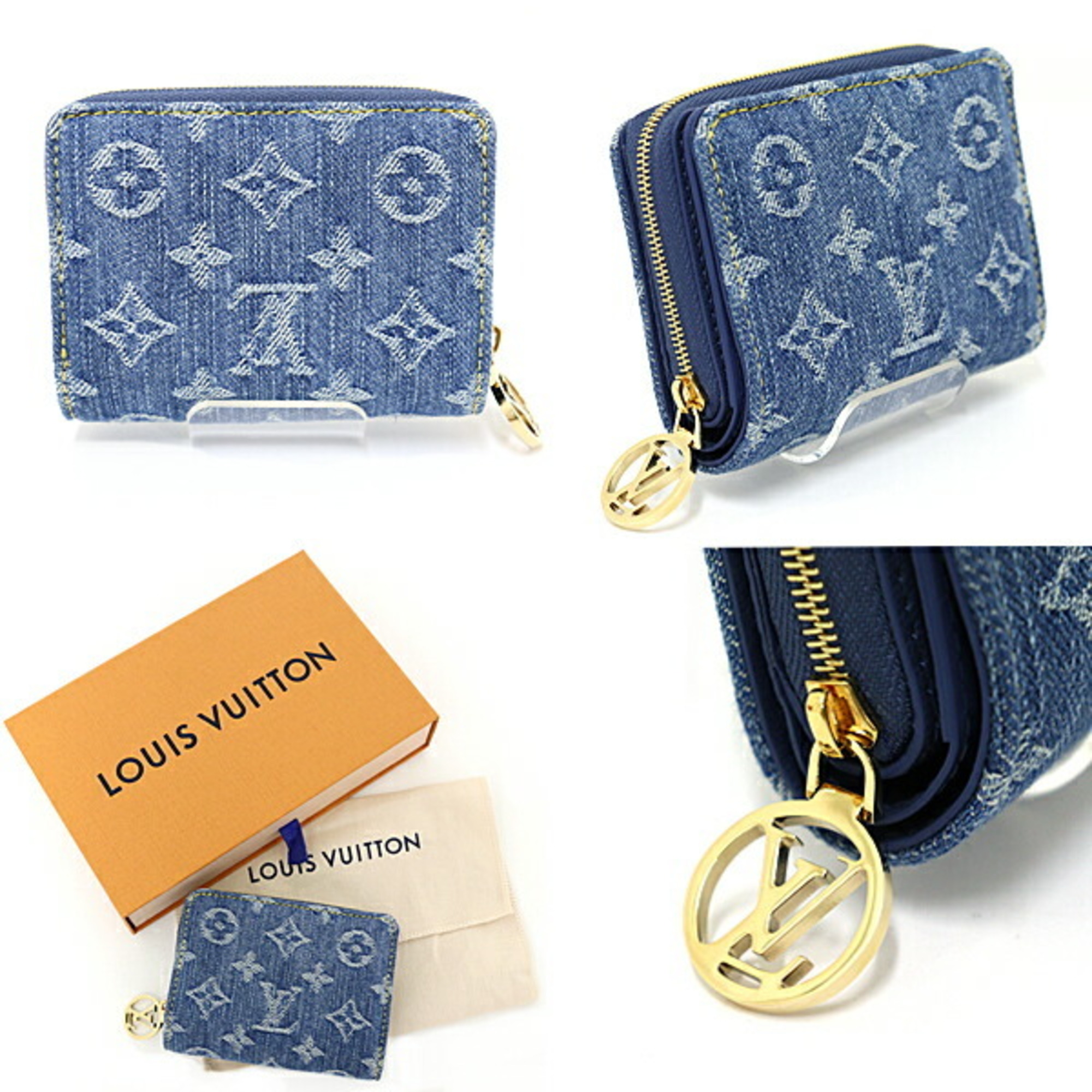 LOUIS VUITTON Limited Edition LV Remix Portefeuille Lou Bi-fold Wallet M83160 Blue Denim