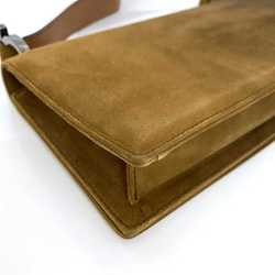 Salvatore Ferragamo bag brown gradient Gancini ec-20499 handbag suede leather flap for women