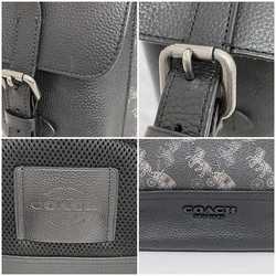 Coach Backpack Black Grey Horse and Carriage 89897 f-20632 PVC Leather COACH Pattern Flap Men's