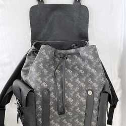 Coach Backpack Black Grey Horse and Carriage 89897 f-20632 PVC Leather COACH Pattern Flap Men's