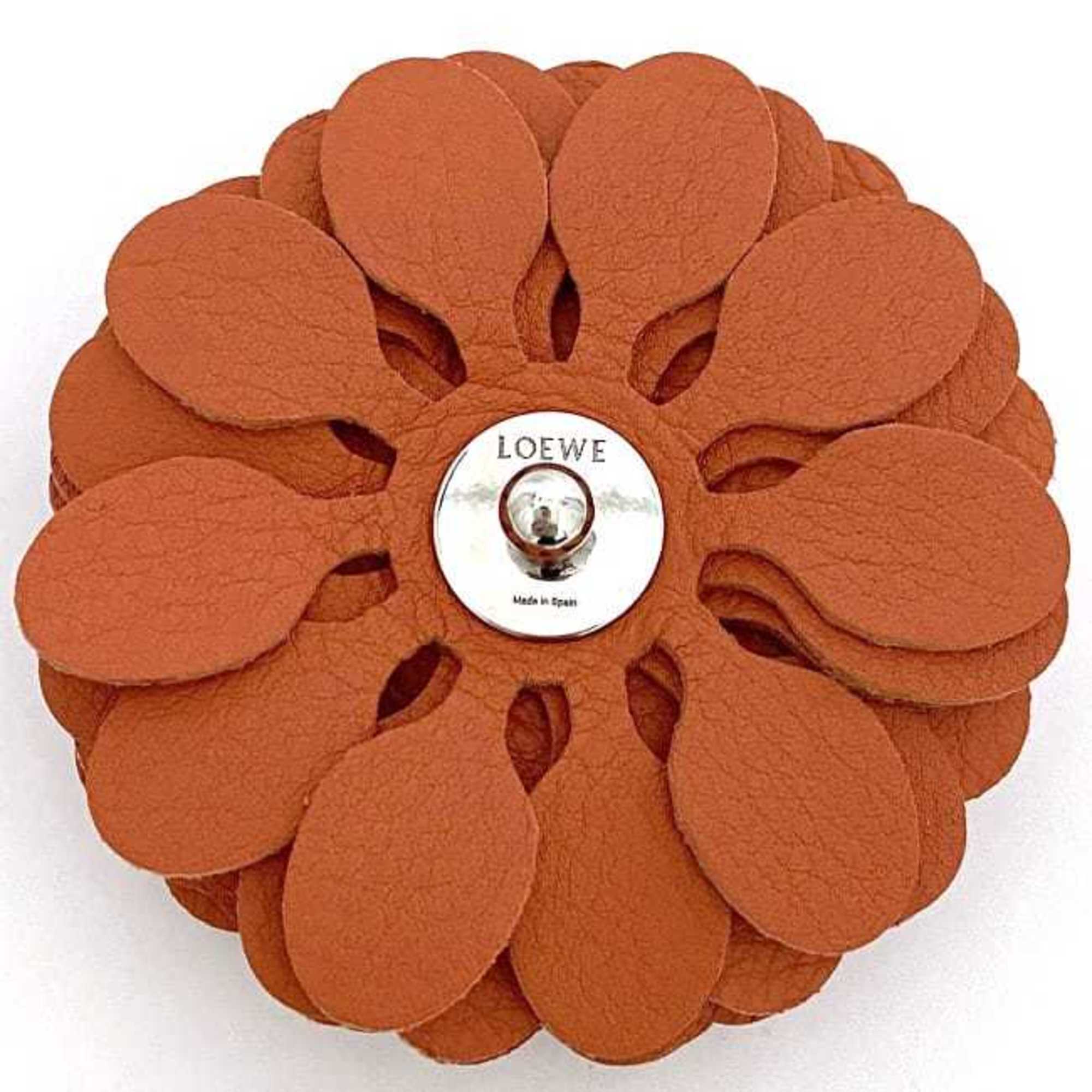 LOEWE Bag Charm Stud Flower Orange ec-20579 Strap Leather Women's