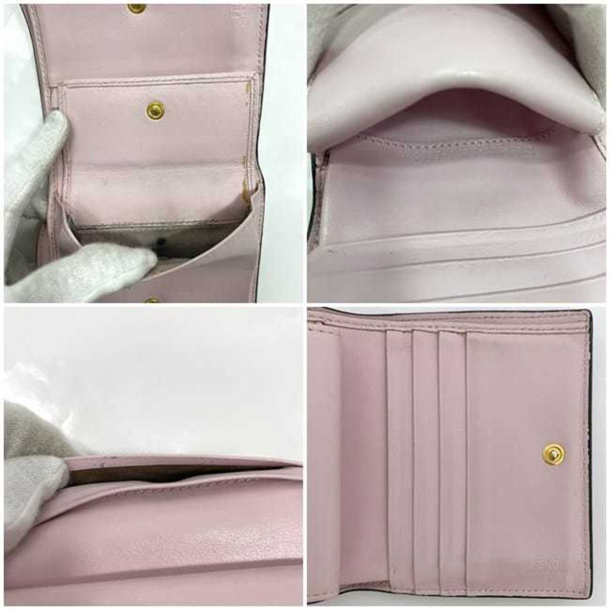 Fendi Bi-fold Wallet Pink F Is 8M0387 ec-20532 Leather FENDI Compact Women's Retro