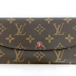Louis Vuitton Bi-fold Long Wallet Portefeuille Emily Brown Pink Fuchsia Monogram M60697 ec-20511 Canvas SN0148 LOUIS VUITTON Flap LV