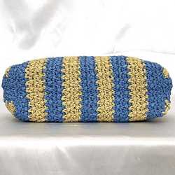 Prada tote bag beige blue stripe raffia 1BG422 f-20617 small crochet straw PRADA triangle NATURALE CEL light border ladies handbag