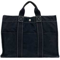 Hermes Deauville MM Navy Black ec-20554 Tote bag Canvas HERMES a4 Men's Women's blue