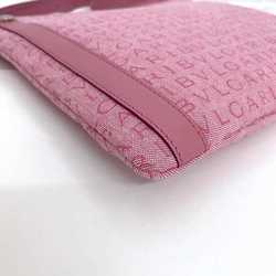 BVLGARI Shoulder Bag Pink Mania ec-20545 Canvas Leather Women's