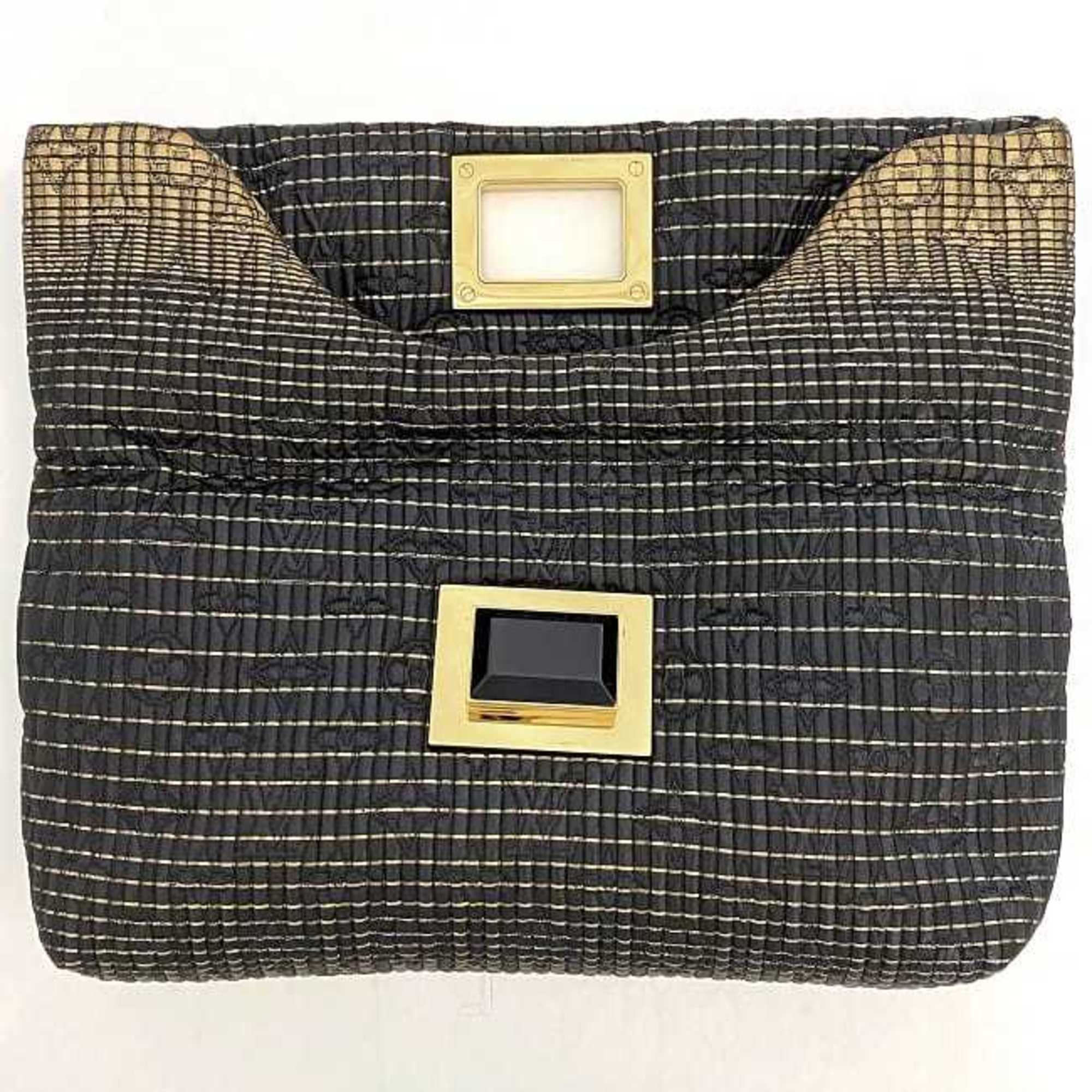 Louis Vuitton Clutch Bag Pochette Altaïr Gold Black Monogram Motard M93491 f-20612 - Satin AR4131 LOUIS VUITTON Handbag Flap Turnlock