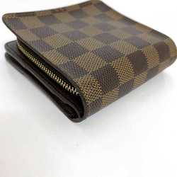 Louis Vuitton Bi-fold Wallet Compact Zip Brown Damier Ebene N61668 ec-20548 Folding Canvas CA1004 LOUIS VUITTON LV Women's Men's