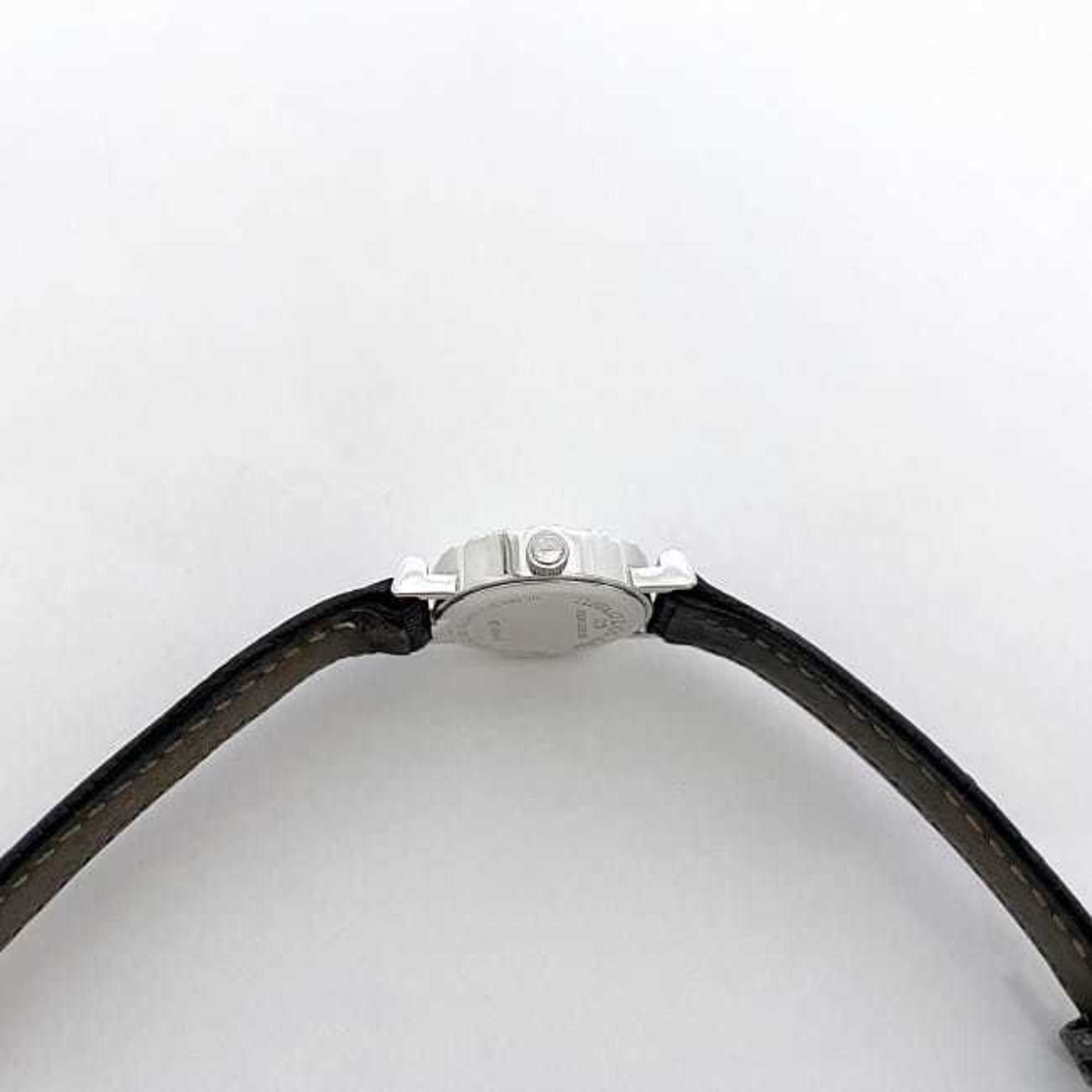 Tiffany Watch Silver Black Atlas S0640 f-20601 Ladies Quartz 925 Leather TIFFANY&Co. Battery Operated Roman Numerals
