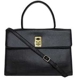 Celine 2-way bag black ec-20508 shoulder leather F/09 CELINE flap ladies retro