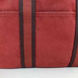 Hermes Tote Bag Foultou MM Red ec-20582 Handbag Canvas HERMES a4 Women's