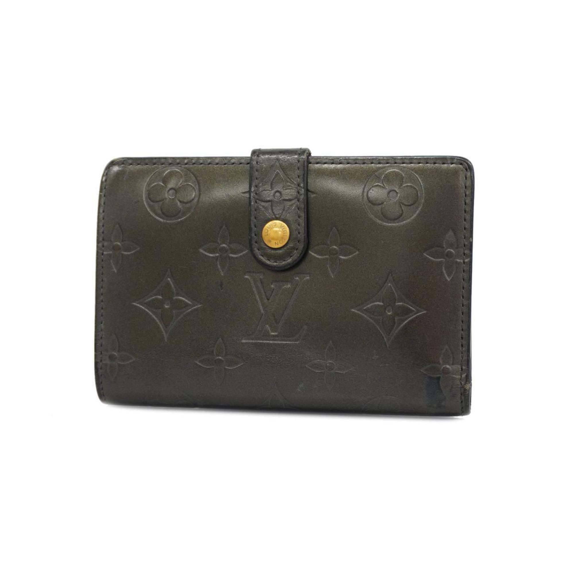 Louis Vuitton Wallet Monogram Matte Porte Monnaie Biennois M65152 Noir Ladies