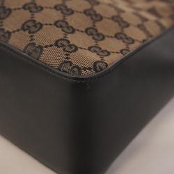 Gucci Handbag GG Canvas 001 3766 Leather Brown Black Women's