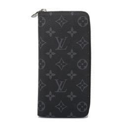 Louis Vuitton Long Wallet Monogram Eclipse Zippy Vertical M62295 Black Men's