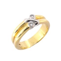 Tiffany Ring Signature Cross 2PD Diamond K18YG Yellow Gold K18WG White Women's