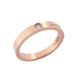 Cartier Ring Engraved 1PD Diamond K18PG Pink Gold Ladies