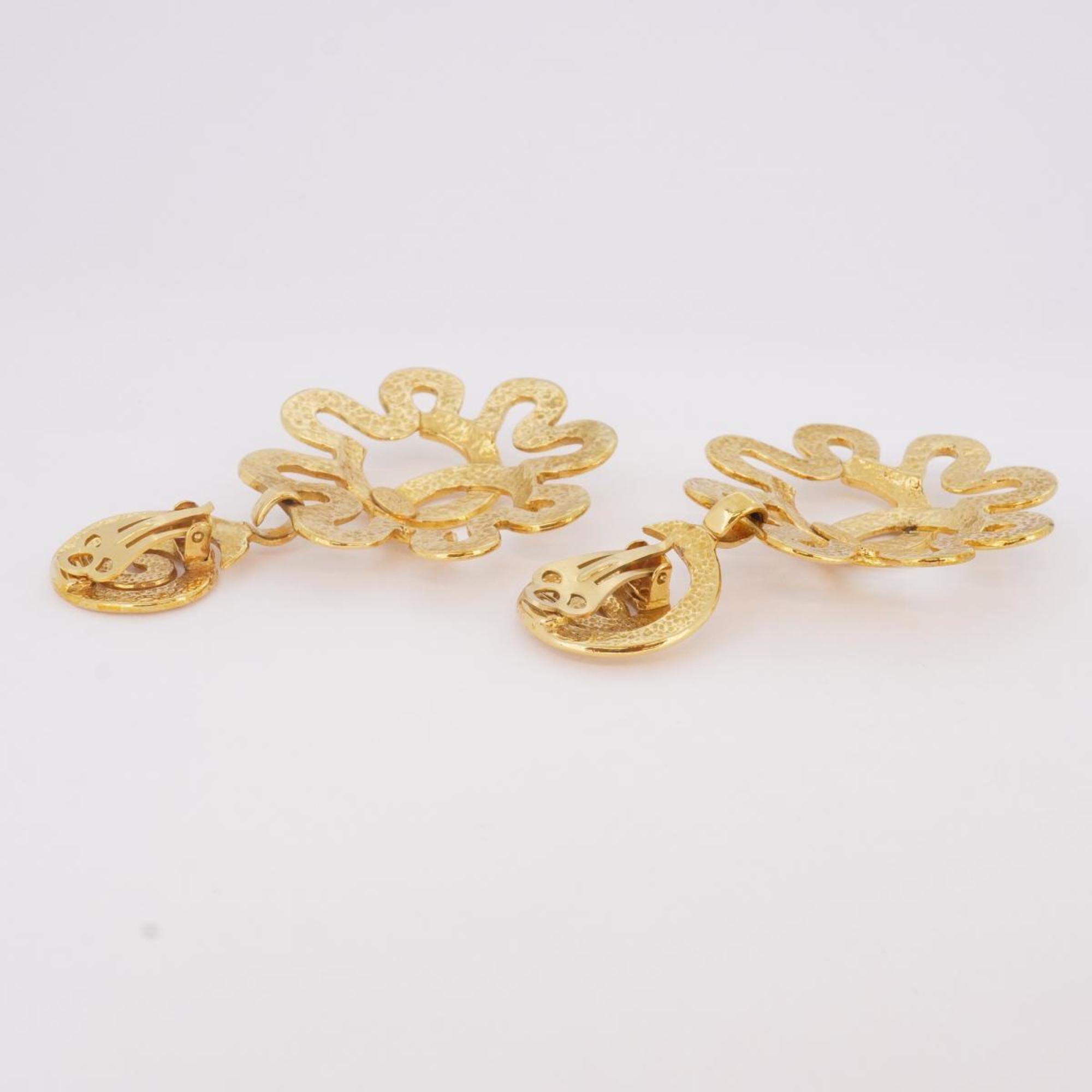 Chanel Earrings Coco Mark GP Plated Gold Women's