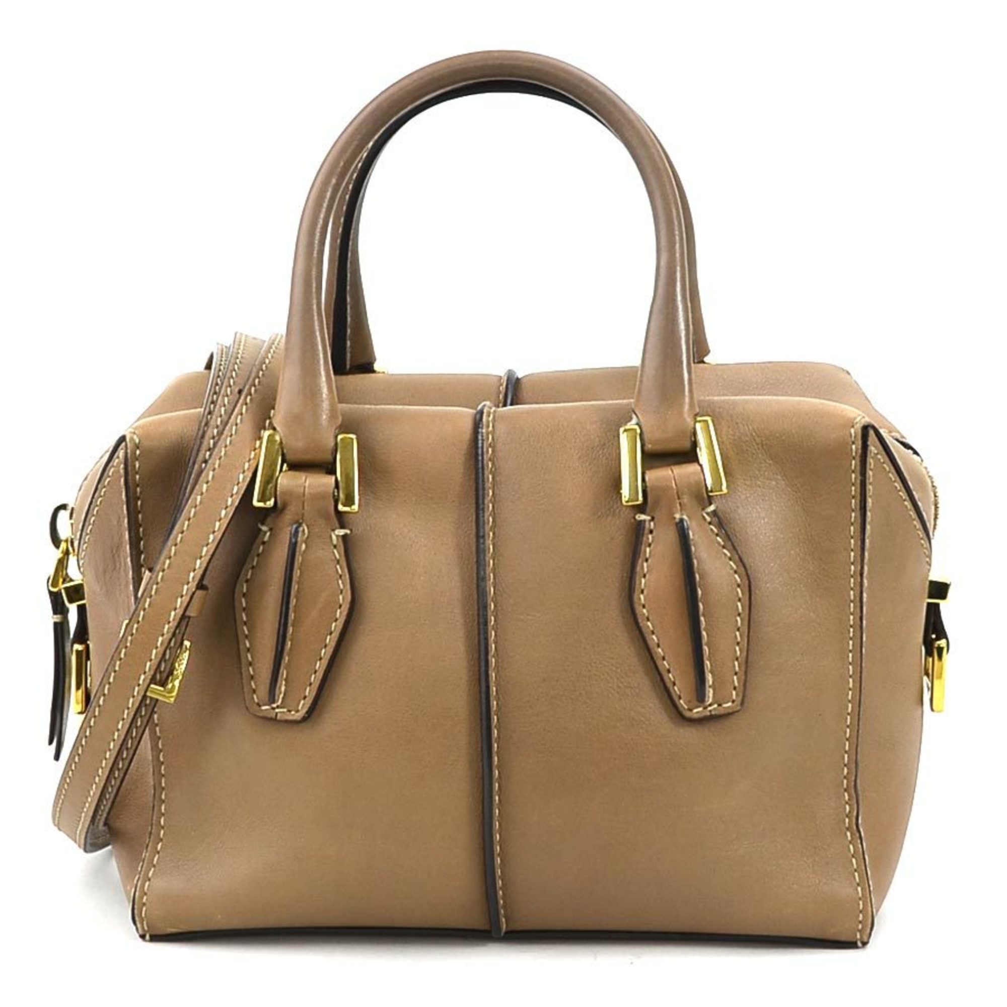 Tod's handbag shoulder bag leather beige ladies h30339g