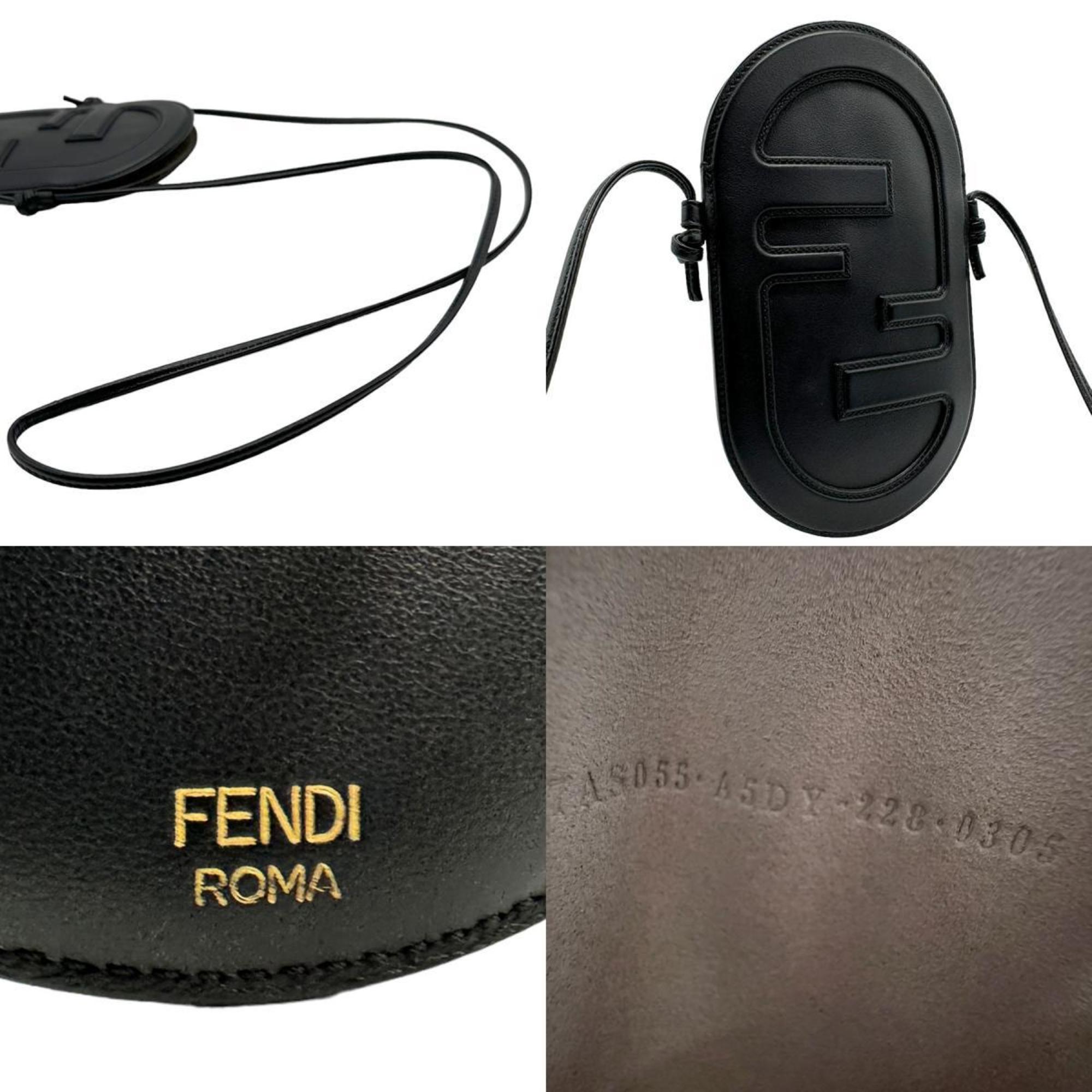 FENDI Smartphone Pouch Phone Holder Leather Black Men's Women's 7AS055-A5DY z1510