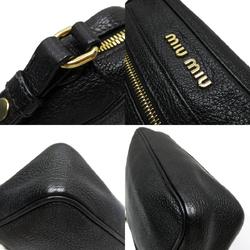 Miu Miu Miu shoulder bag leather black gold ladies w0444a