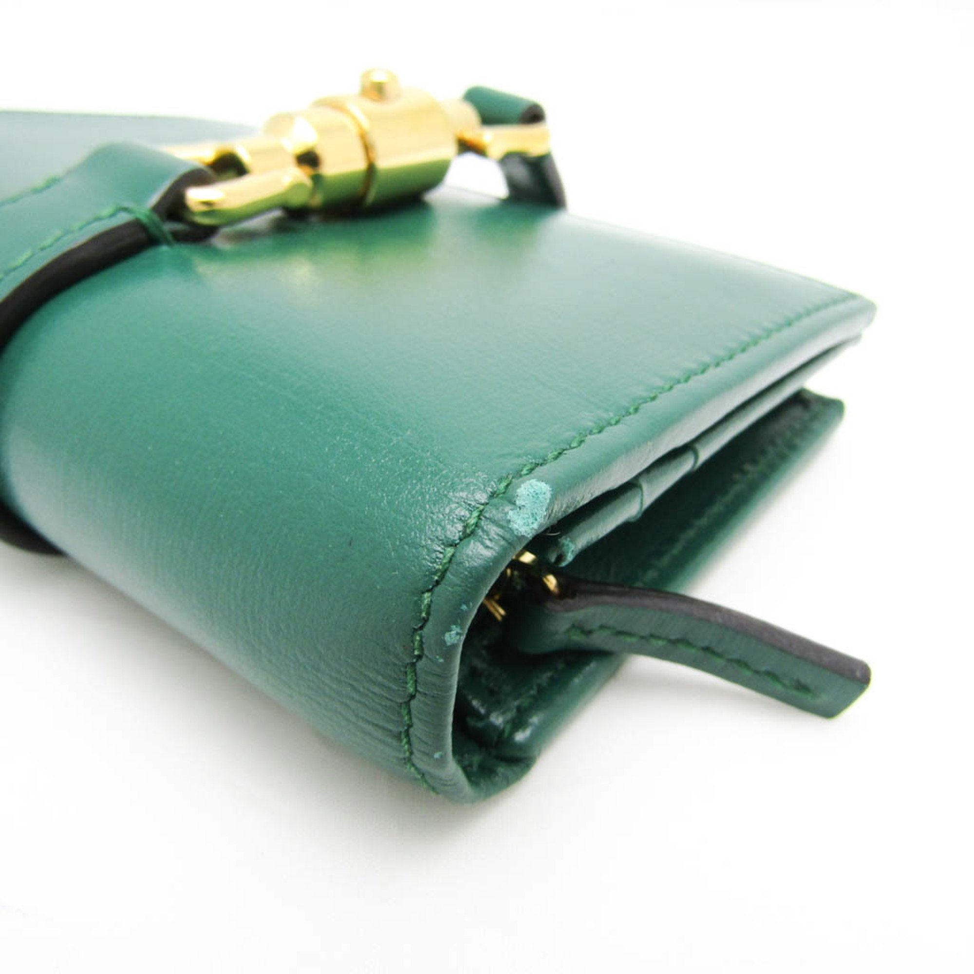 Gucci Jackie 1961 645536 Women's Leather Wallet (bi-fold) Green