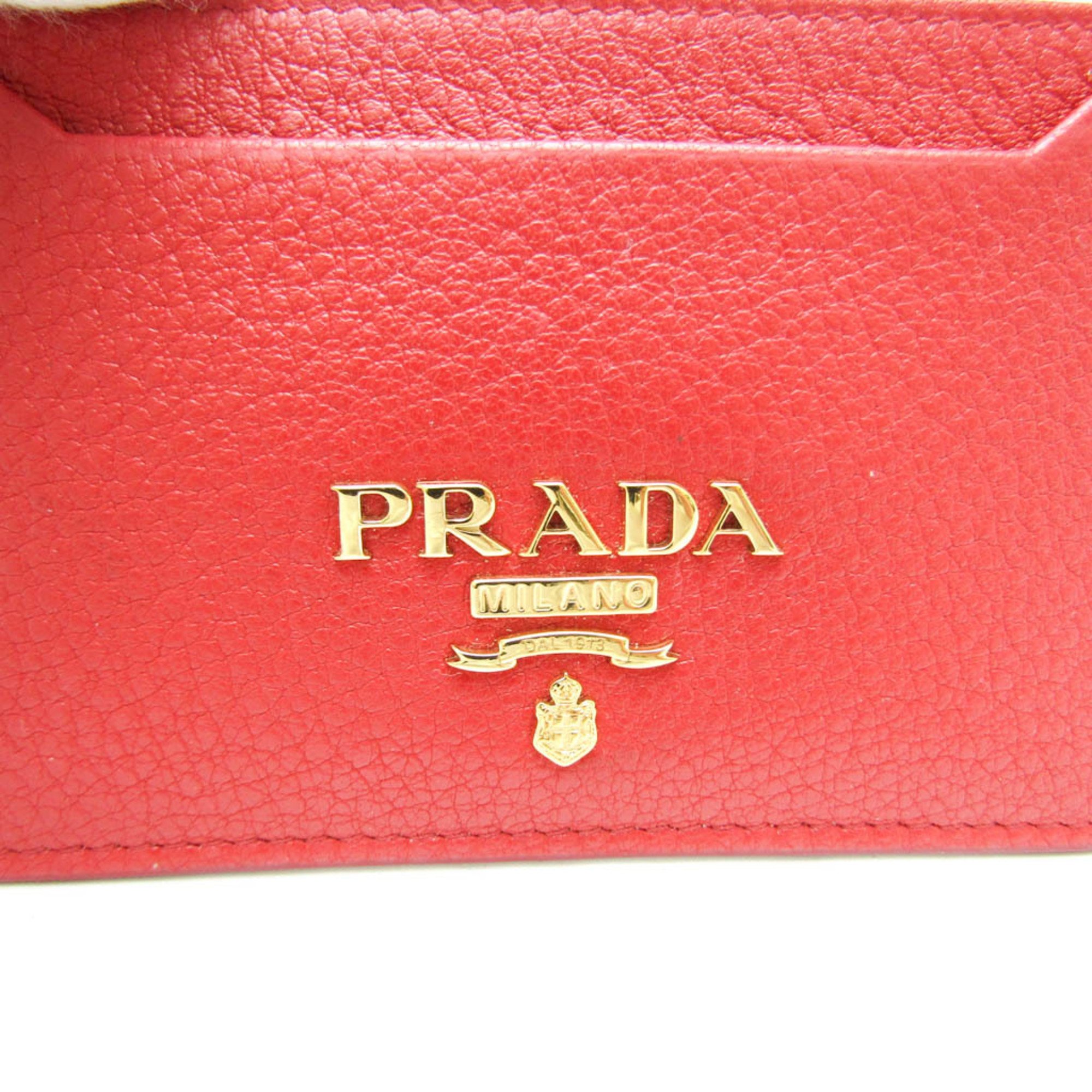Prada 1MC208 Leather Card Case Red Color