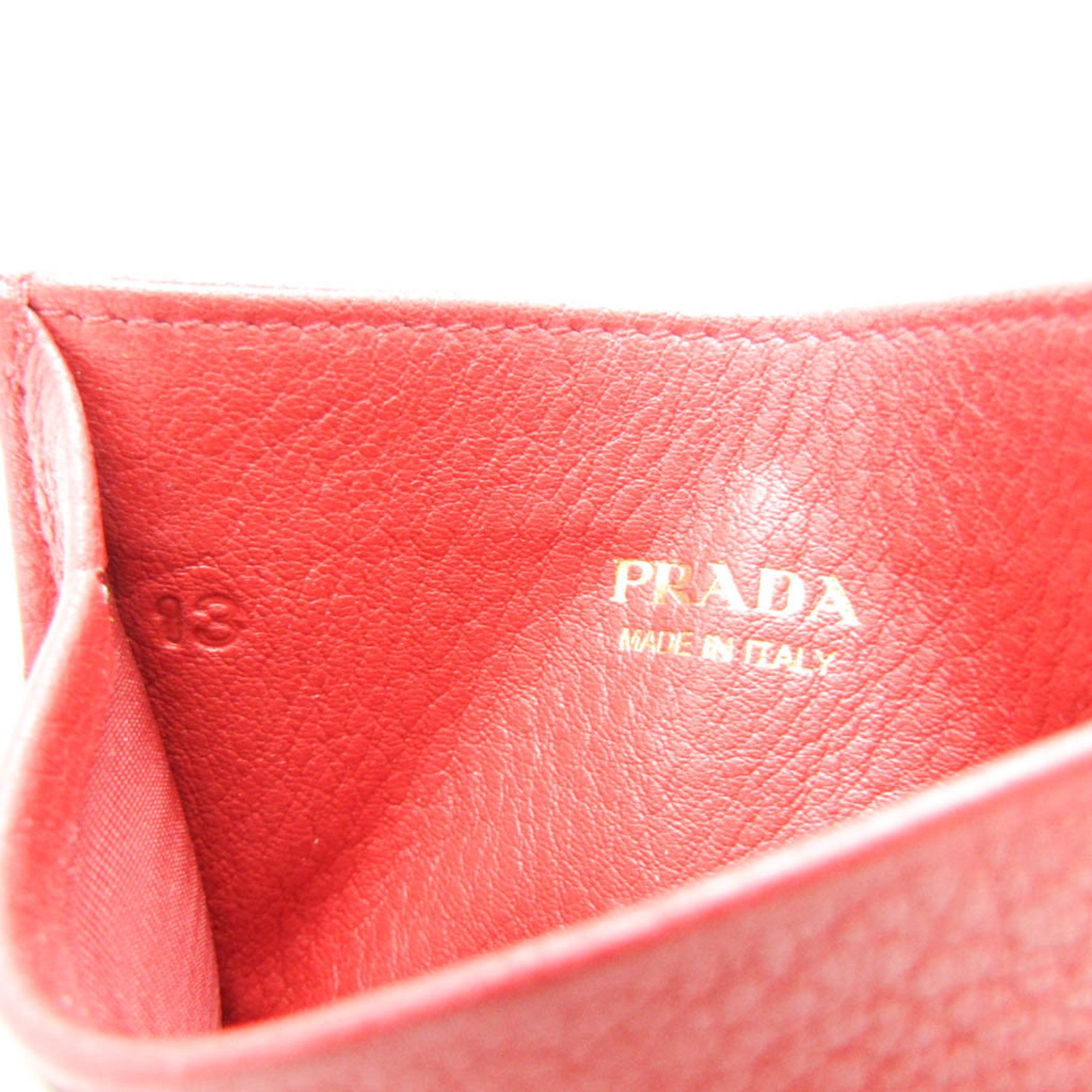 Prada 1MC208 Leather Card Case Red Color
