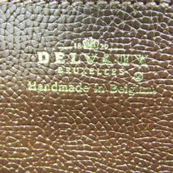 Delvaux Men,Women Leather Clutch Bag Brown