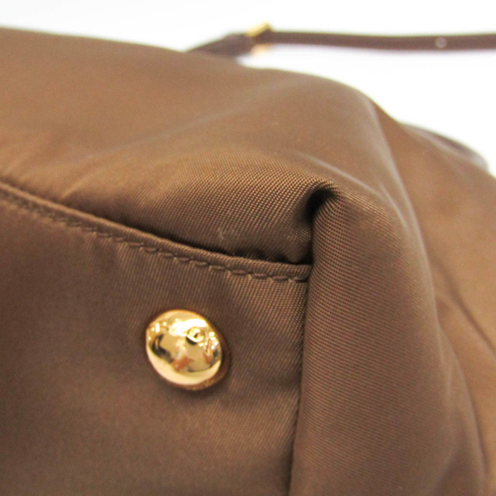 Prada Triangular Plate BN2106 Women's Saffiano,Tessuto Handbag,Shoulder Bag Khaki Brown