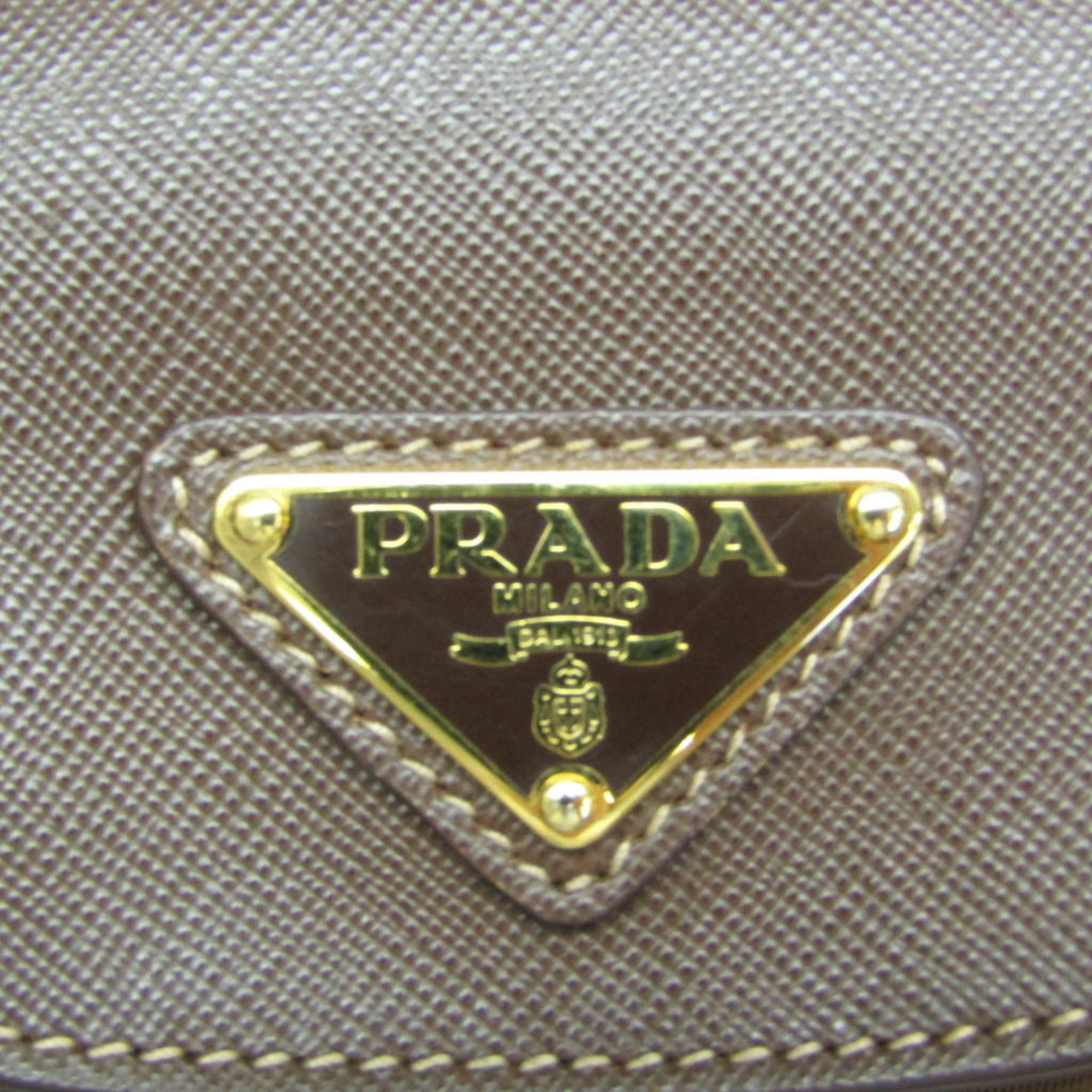 Prada Triangular Plate BN2106 Women's Saffiano,Tessuto Handbag,Shoulder Bag Khaki Brown
