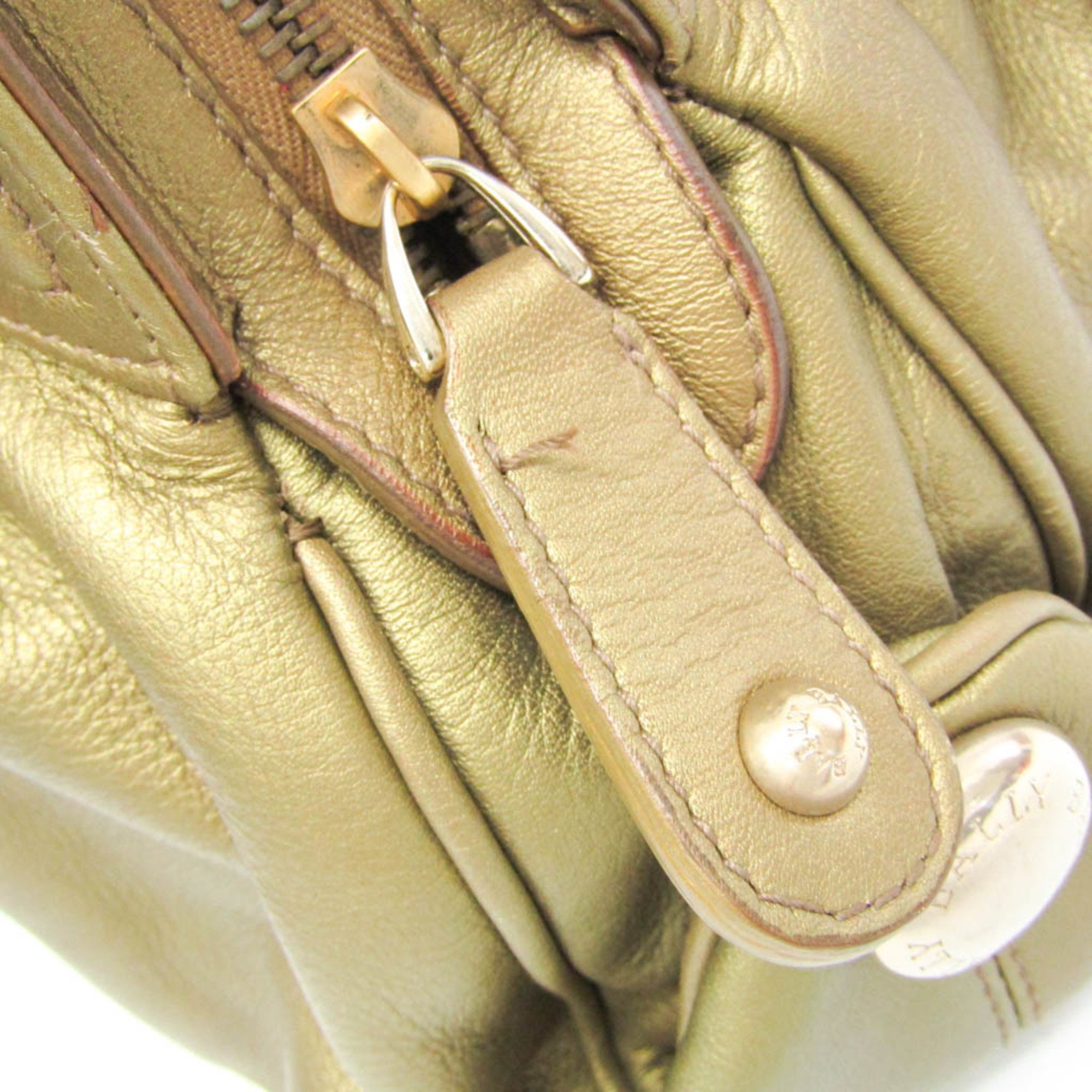 Bally LAILAN Women's Leather Handbag Metallic Green