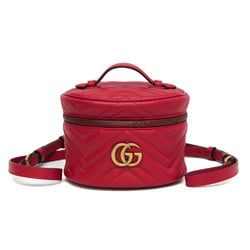 Gucci GG Marmont Quilting 598594 Women's Leather Backpack Red Color