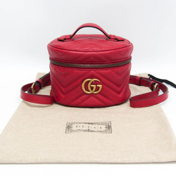 Gucci GG Marmont Quilting 598594 Women's Leather Backpack Red Color