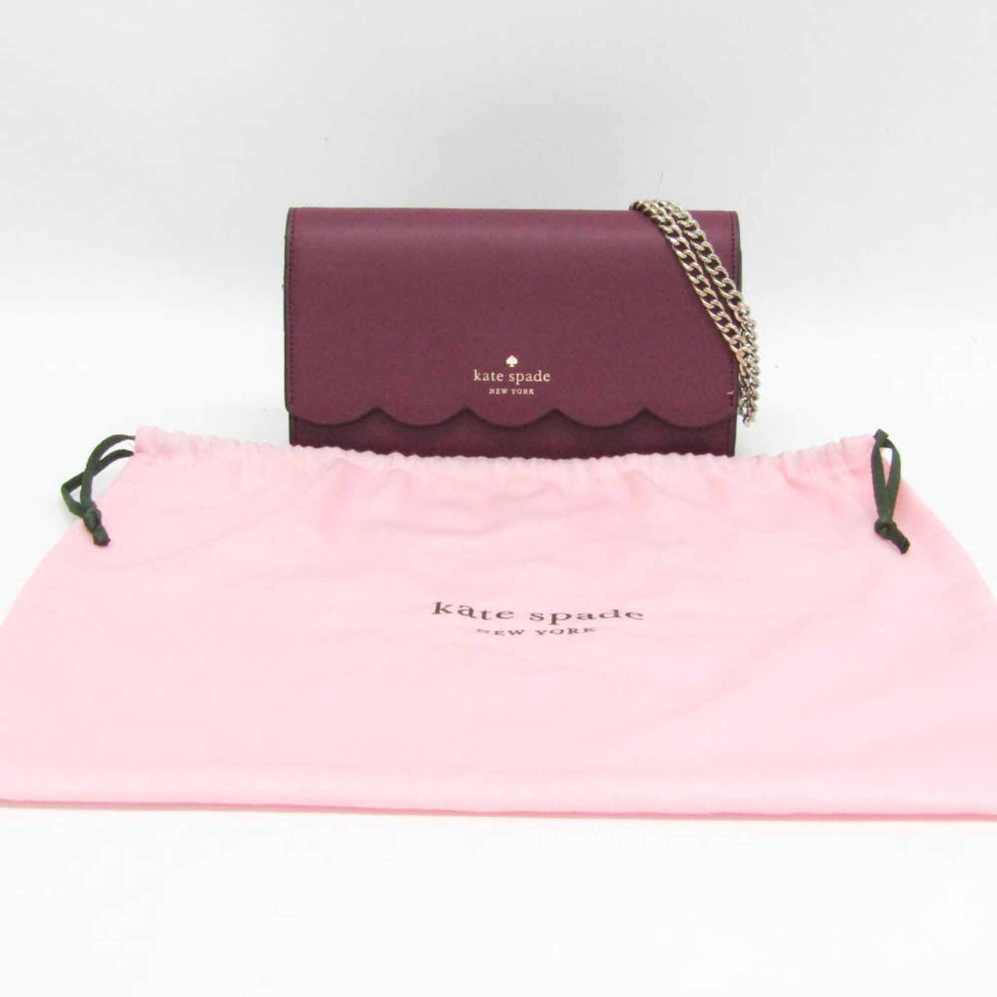 Kate Spade WLR00552 Women's Leather Chain/Shoulder Wallet Bordeaux