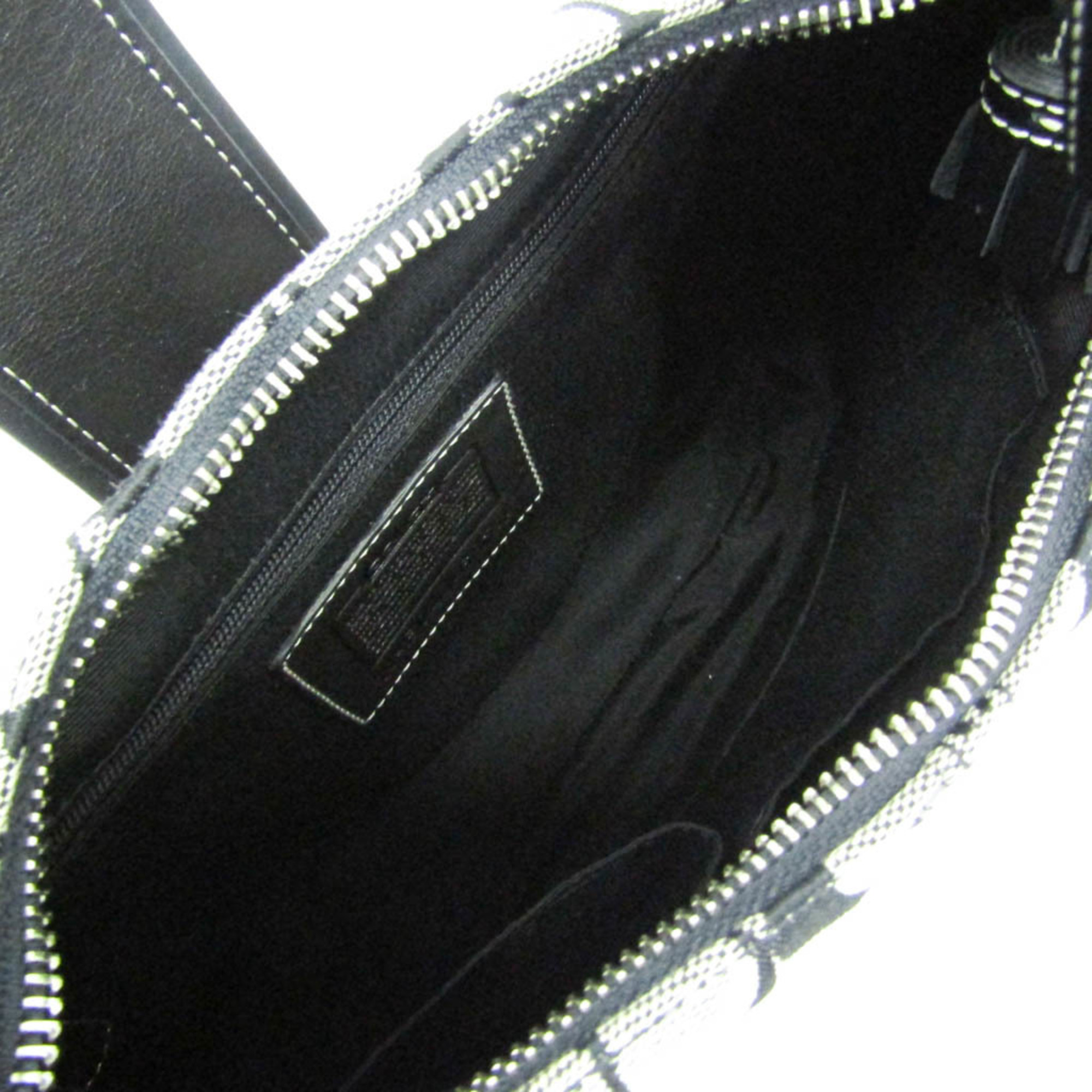 Coach Signature 6824 Women's Canvas,Leather Shoulder Bag Black,Gray