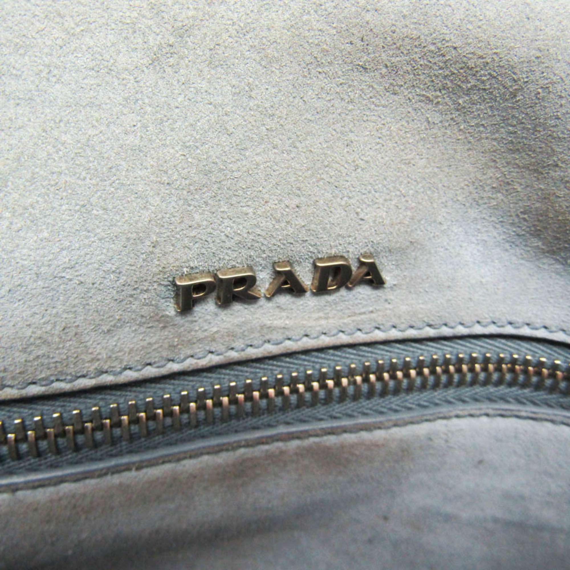 Prada Ethiquette 1BD082 Women's Leather Shoulder Bag Dusty Pink